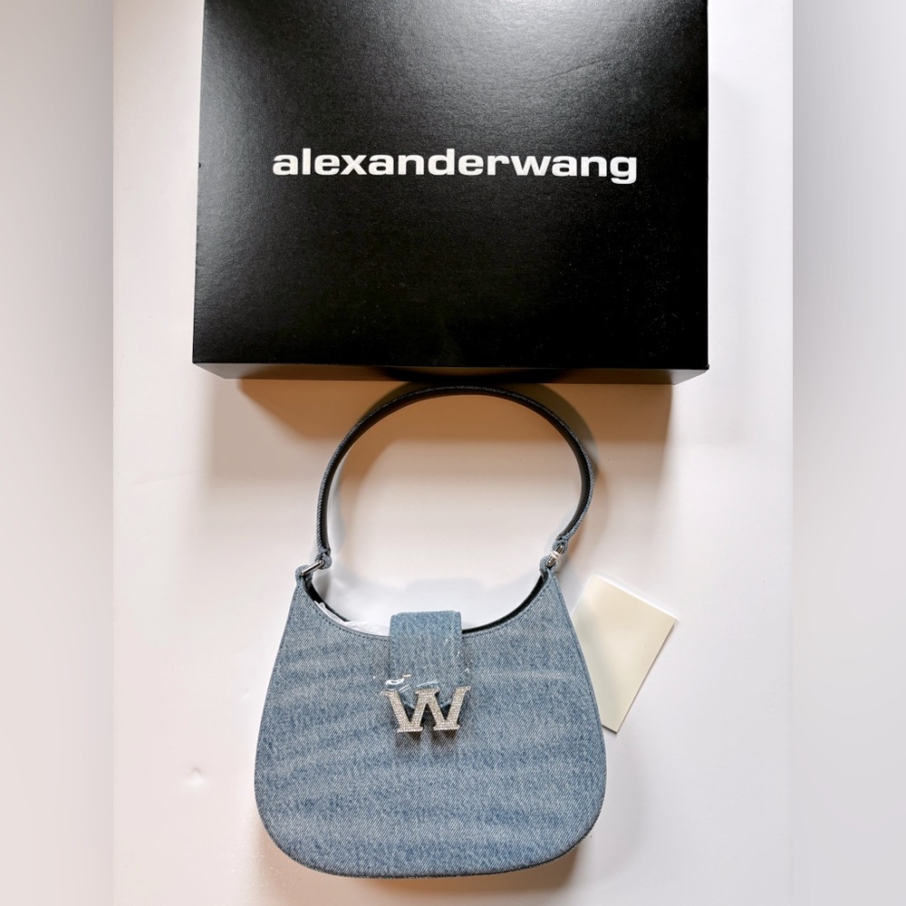 Alexander Wang W Legacy Small Hobo Pebbled Bleach Denim
